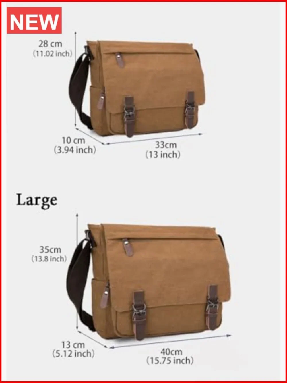 Canvas Messenger Bag Laptop Crossbody Travel Bag Vintage Shoulder Bag